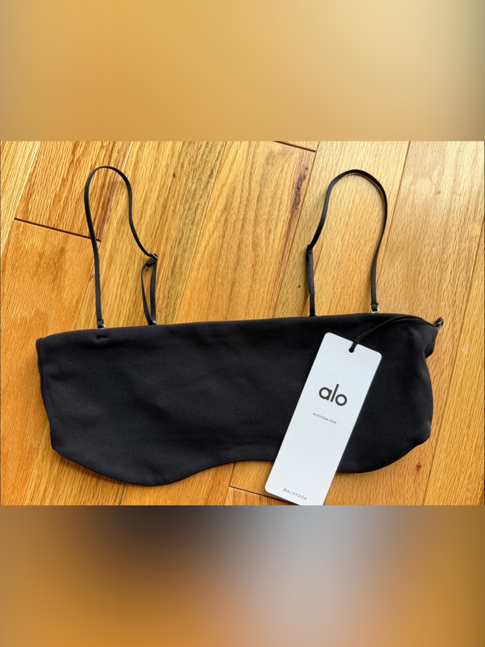 NWT ALO Yoga Black Strap Bandeau Top
